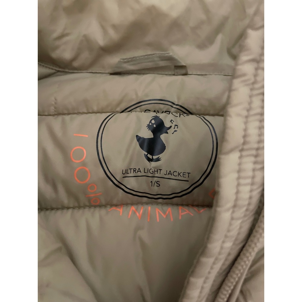 Save The Duck Womens Ultra Light Puffer Jacket Tan Beige Plumtech Size S Small - Picture 7 of 9